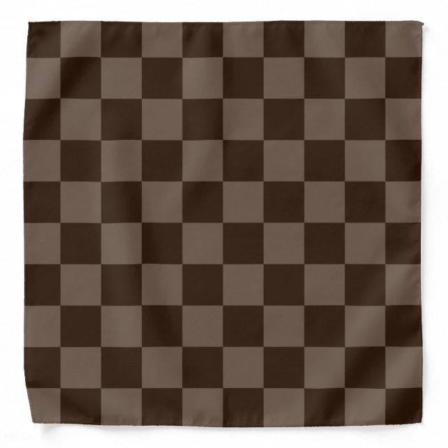 Dark Brown and Quincy Checkerboard Bandana (Front)