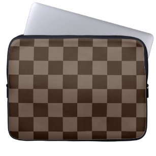 Dark Brown and Quincy Checkerboard Laptop Sleeve