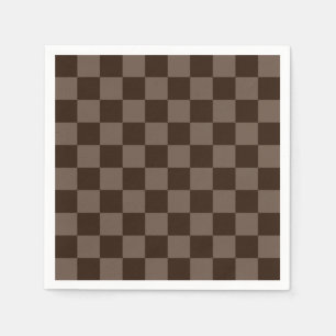 Dark Brown and Quincy Checkerboard Napkins