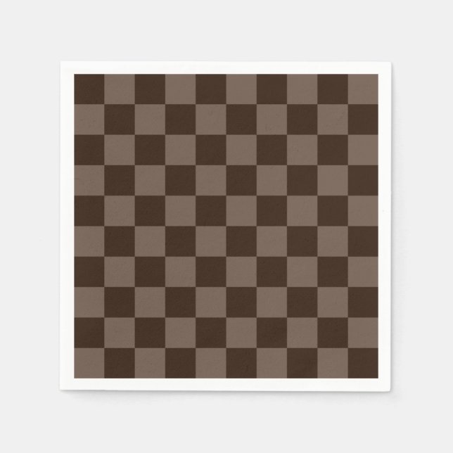 Dark Brown and Quincy Checkerboard Napkins (Front)