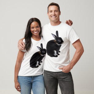 Dark Brown and White Mini Rex Rabbit T-Shirt