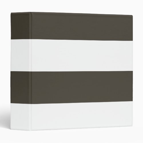 Dark Brown and White Simple Extra Wide Stripes 3 Ring Binder