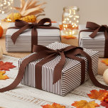 Dark Brown and White Stripes Pattern Wrapping Paper