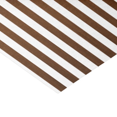 Dark Brown and White Stripes Tissue Paper