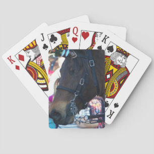 Dark Brown Arabian Horse wearing goggles Poker Cards