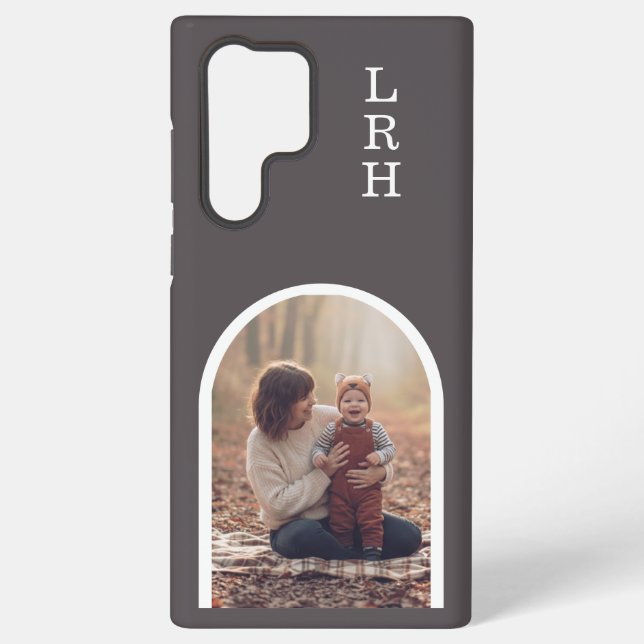 Dark Brown Arch Frame Photo Monogram   Samsung Galaxy Case (Back)