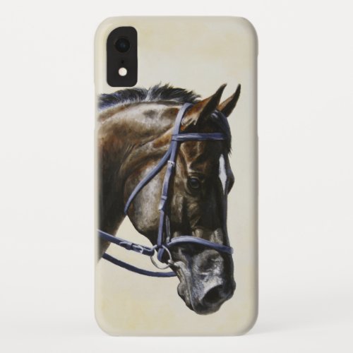 Dark Brown Bay Trakehner Dressage Horse iPhone XR Case