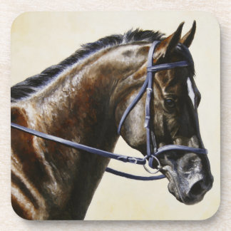 Dark Brown Bay Trakehner Dressage Horse Coaster