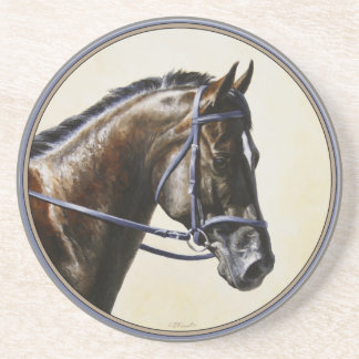 Dark Brown Bay Trakehner Dressage Horse Drink Coaster