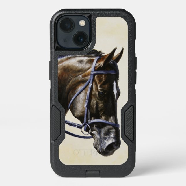Dark Brown Bay Trakehner Dressage Horse Otterbox iPhone Case (Back)