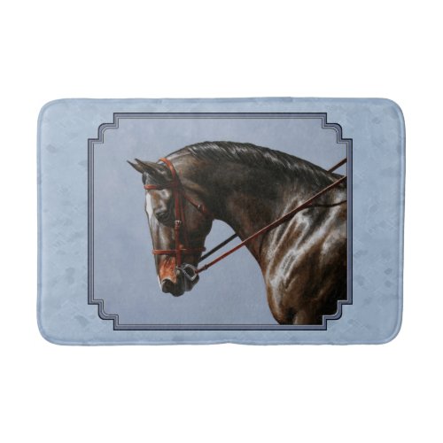 Dark Brown Bay Warmblood Dressage Horse Bathroom Mat