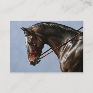 Dark Brown Bay Warmblood Dressage Horse Business Card