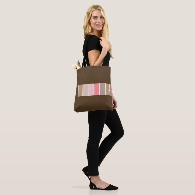 Dark Brown Beach Sand Tote Bag (On Model)
