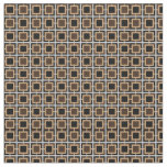 Dark Brown, Black and White Lattice Pattern Fabric