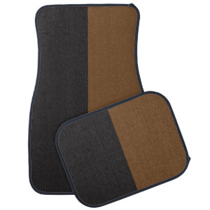 Dark Brown & Black Dual/Split Color Design Car Floor Mat