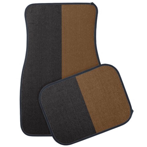 Dark Brown  Black DualSplit Color Design Car Floor Mat