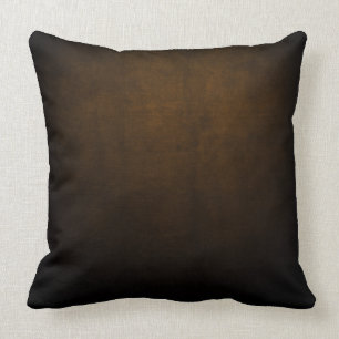 Dark Brown & Black Textile Design Throw Pillow