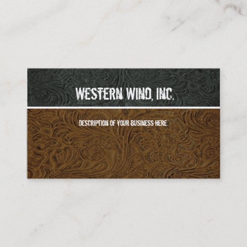 Dark Brown, Black Tooled Leather Business Card