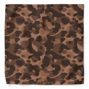 Dark Brown Camo Camouflage Pattern Cool Stylish Bandana