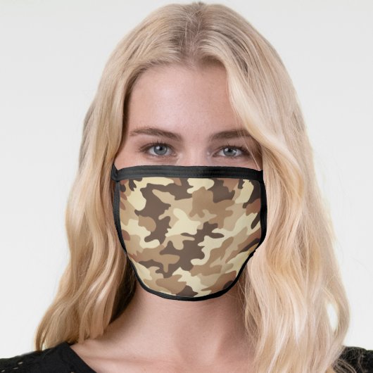 Dark Brown Camouflage Face Mask (Worn Her)