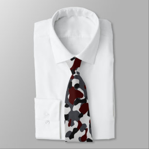 Dark Brown, Charcoal Gray, and Black Camouflage Neck Tie