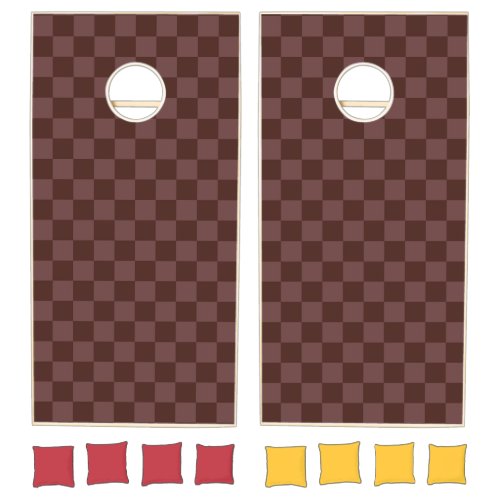 Dark Brown Checkerboard Cornhole Set