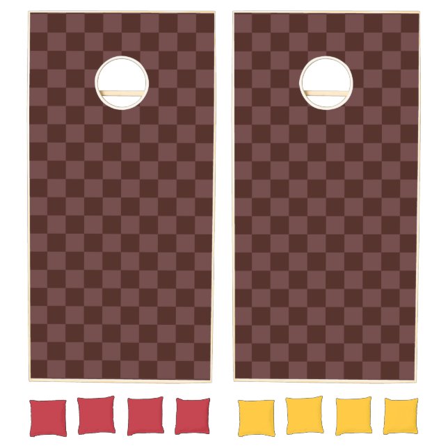 Dark Brown Checkerboard Cornhole Set (Set)