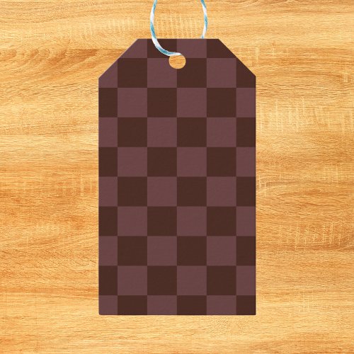 Dark Brown Checkerboard Gift Tags