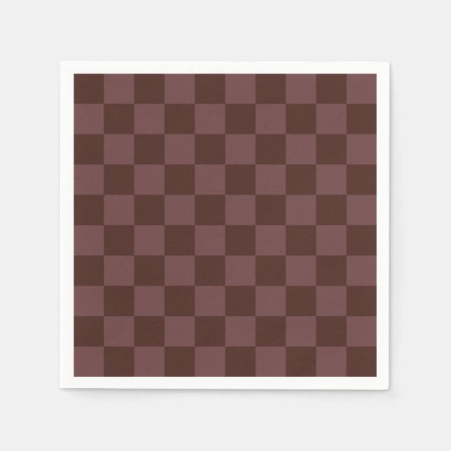 Dark Brown Checkerboard Napkins (Front)