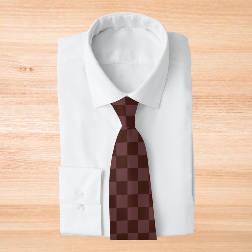 Dark Brown Checkerboard Neck Tie