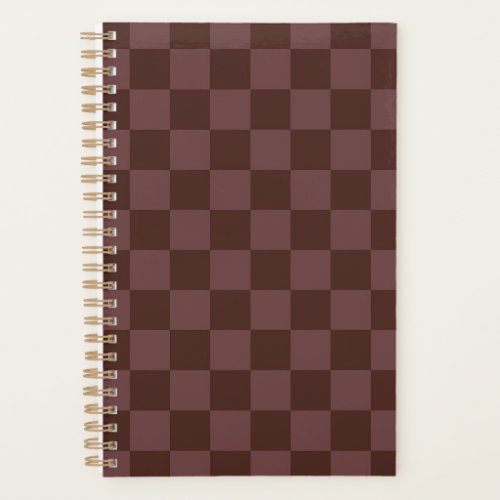 Dark Brown Checkerboard Planner