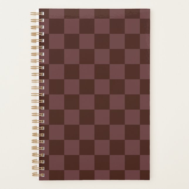 Dark Brown Checkerboard Planner (Front)