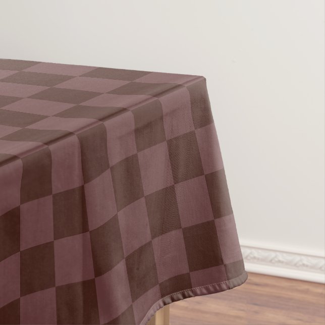 Dark Brown Checkerboard Tablecloth (In Situ)