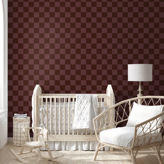 Dark Brown Checkerboard Wallpaper (Kids)
