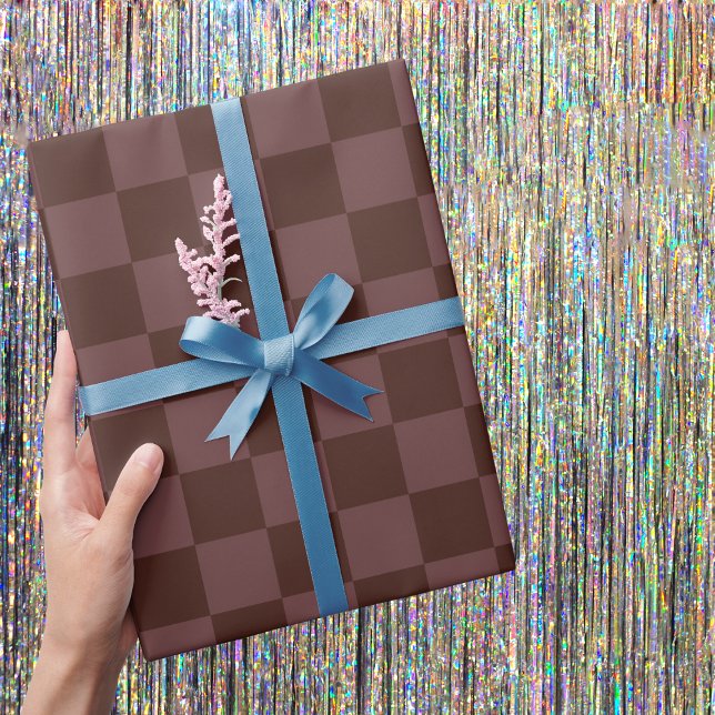 Dark Brown Checkerboard Wrapping Paper (Creator Uploaded)