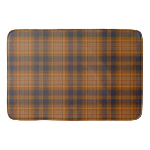 Dark Brown Checkered Bath Mat