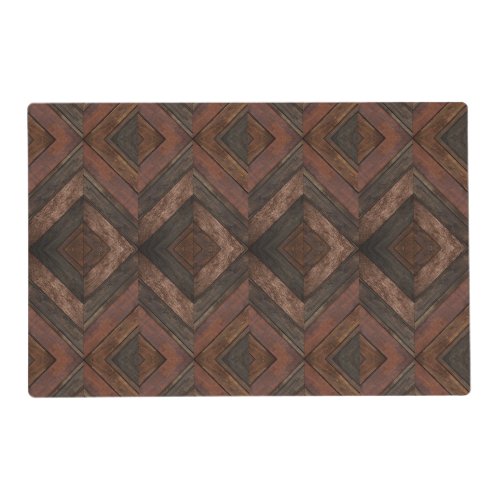 Dark Brown Chevron Wood Pattern Placemat