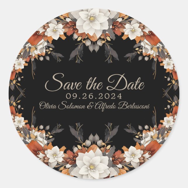  Dark brown, coffee caramel and beige autumn  Classic Round Sticker (Front)