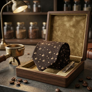 Dark Brown Coffee Lover Neck Tie
