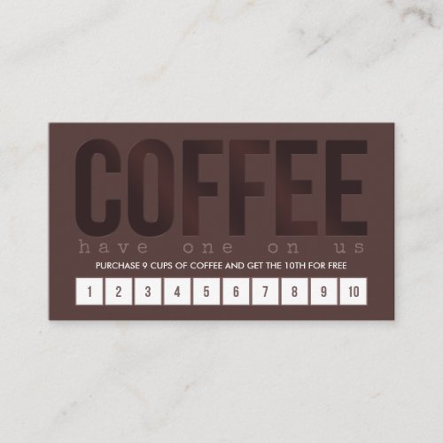 Dark Brown Coffee Punch Card