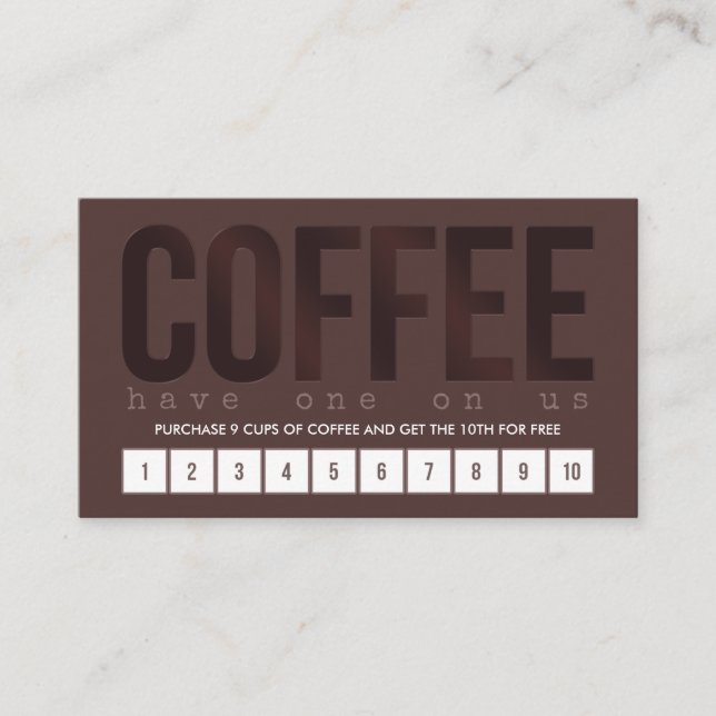 Dark Brown Coffee Punch Card (Front)