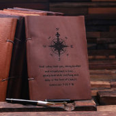 Dark Brown Compass Genuine Leather Travel Journal (Front)