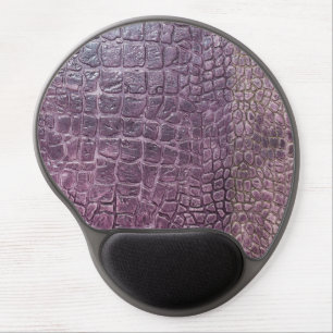 Dark Brown Crocodile Leather Texture Design Gel Mouse Pad
