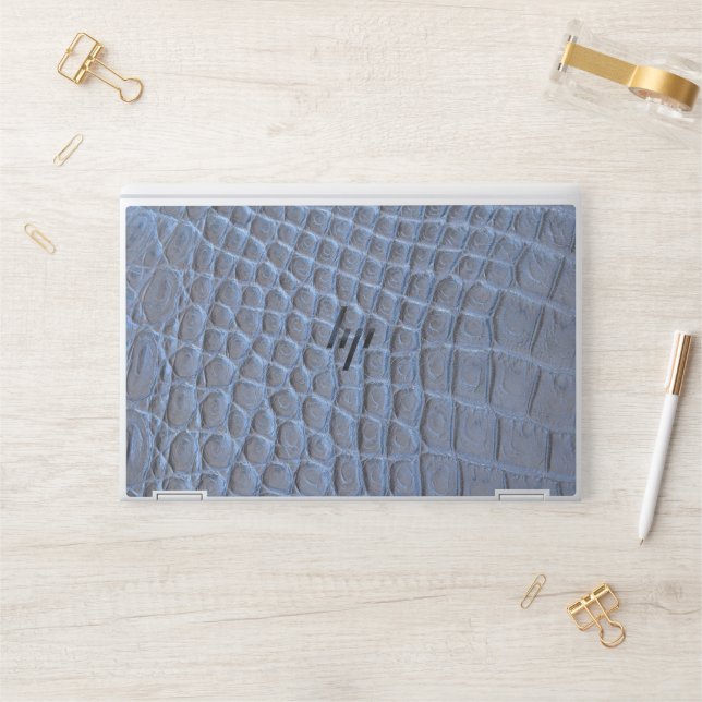  Dark Brown Crocodile Leather Texture Design HP Laptop Skin (Desk)