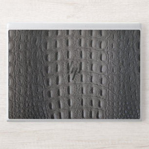 Dark Brown Crocodile Leather Texture Design HP Laptop Skin