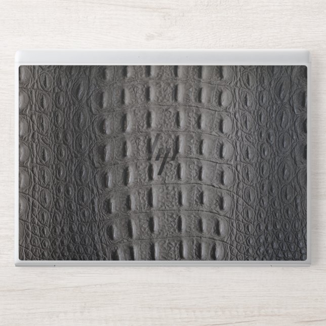  Dark Brown Crocodile Leather Texture Design HP Laptop Skin (Front)