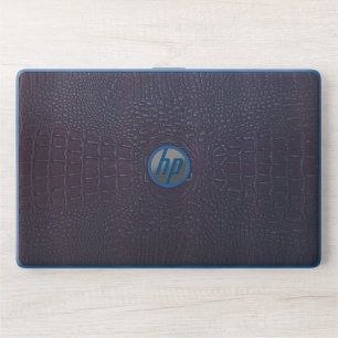 Dark Brown Crocodile Leather Texture Design HP Laptop Skin