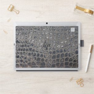  Dark Brown Crocodile Leather Texture Design HP Laptop Skin