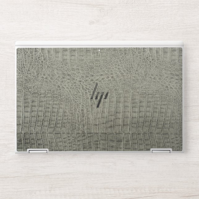 Dark Brown Crocodile Leather Texture Design HP Laptop Skin (Front)