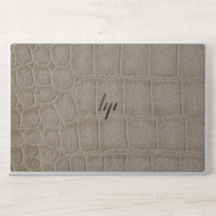 Dark Brown Crocodile Leather Texture Design HP Laptop Skin